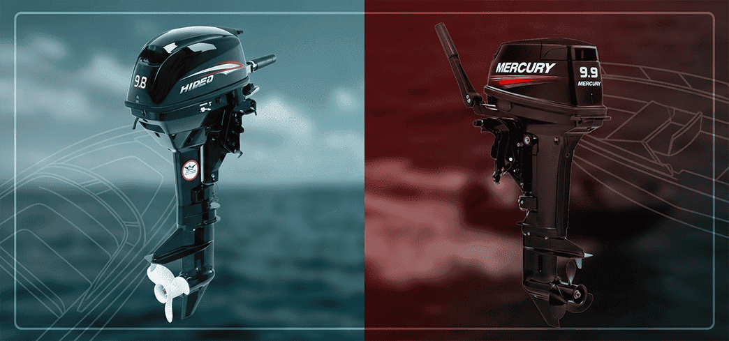 Лодочные моторы Hidea HD9.8FHS и Mercury 9.9 M 169cc